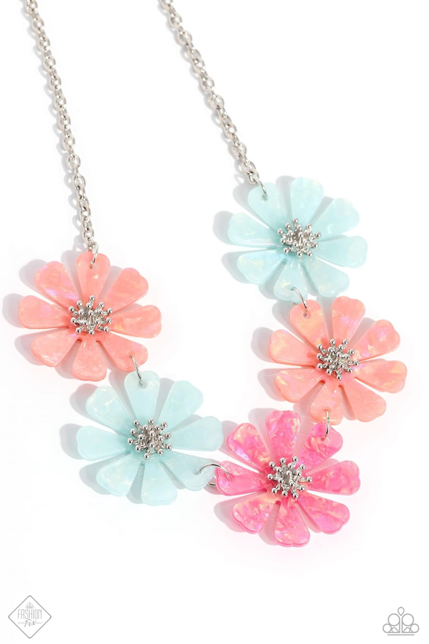 Paparazzi Floral Necklace Pastel Promenade Multi" (P2ST-MTXX-145TM). Get Free Shipping