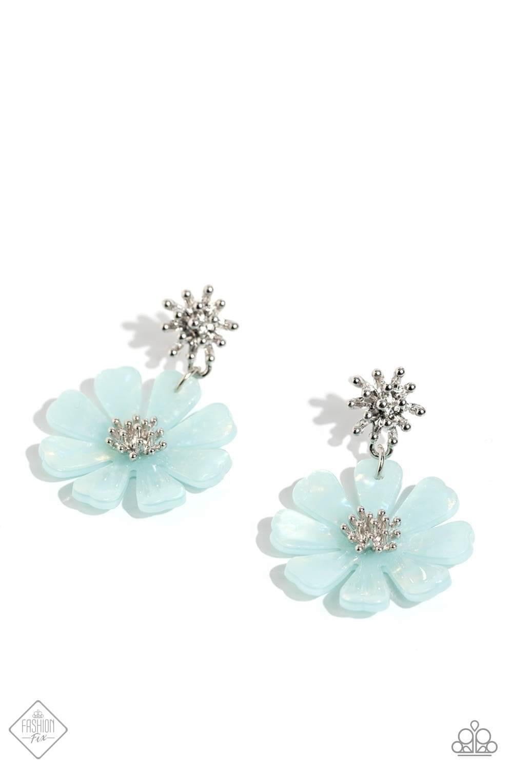 Paparazzi March 2024 Fashion Fix Earrings: "Poetically Pastel Blue earring" Get Free Shipping. Post