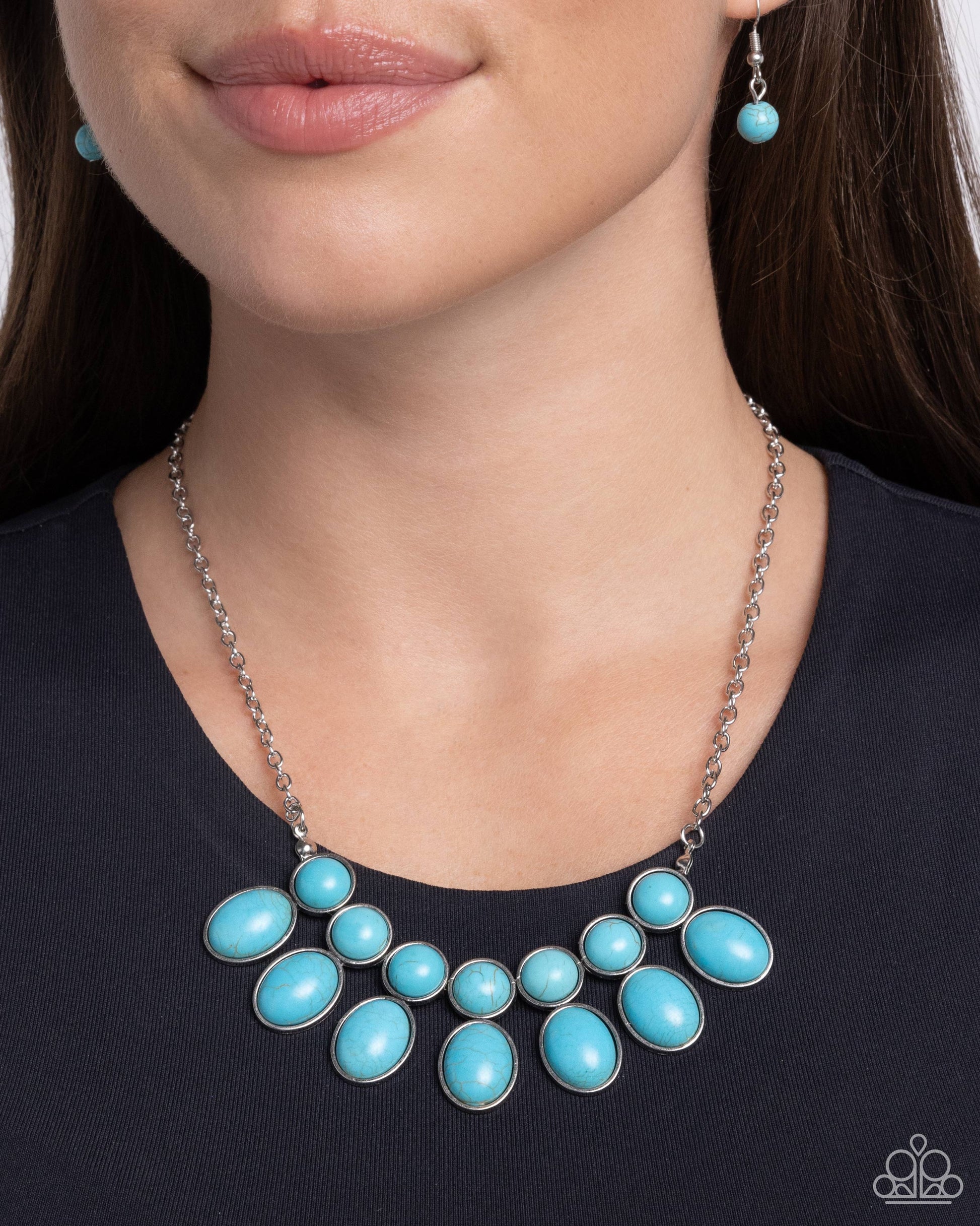 Environmental Impact Turquoise Blue Fringe Necklace. Get Free Shipping. #P2SE-BLXX-430XX. Stone