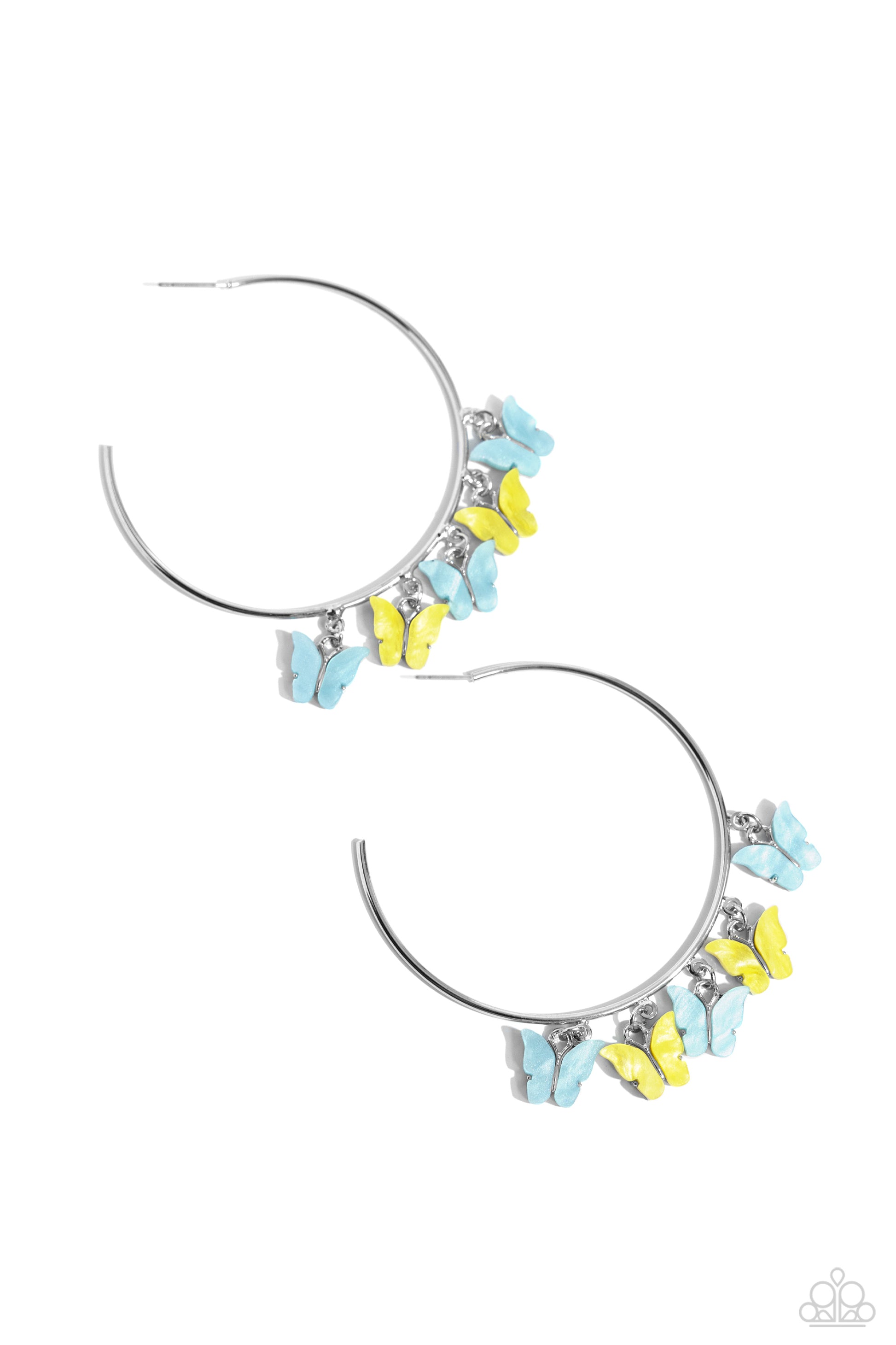 Paparazzi Bemusing Butterflies Blue Earrings. Get Free Shipping. Pastel Blue butterfly hoops. dainty