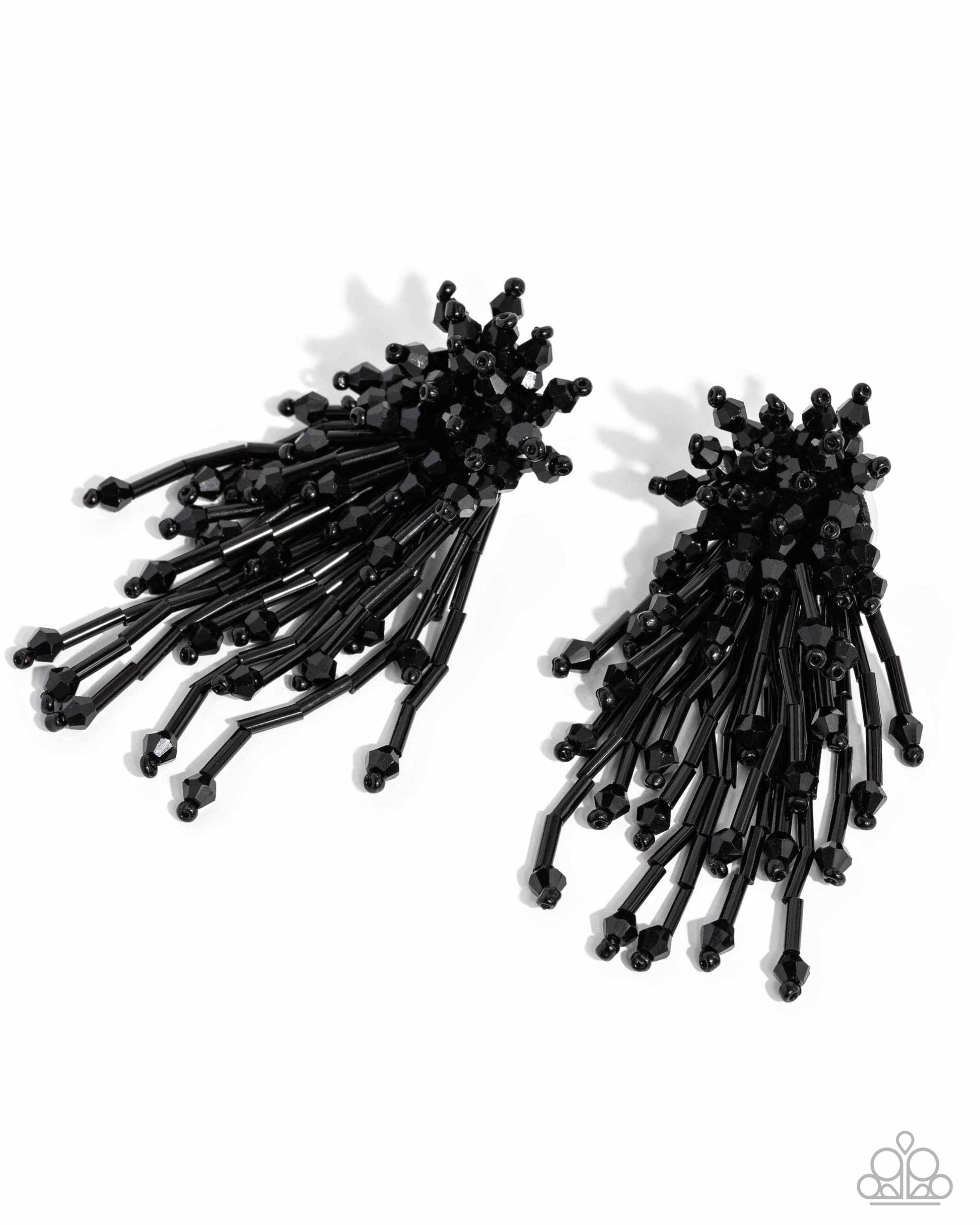 Paparazzi Congratulatory Charm Black Earrings. #P5PO-BKXX-237XX. Life of the party earring