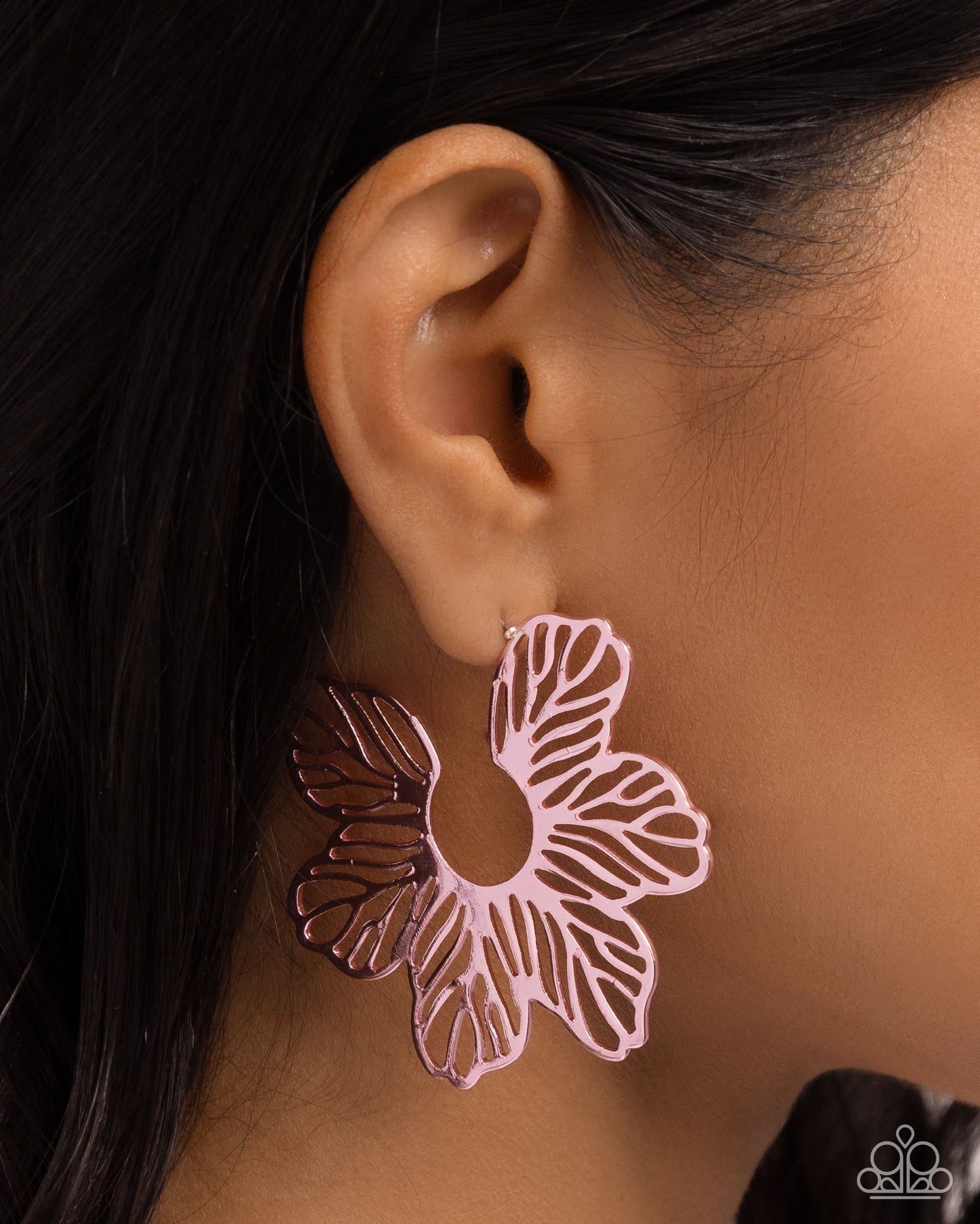 Paparazzi Floral Fame Pink Hoop Earrings. #P5HO-PKXX-085XX. Floral Pink Earring. Subscribe & Save.