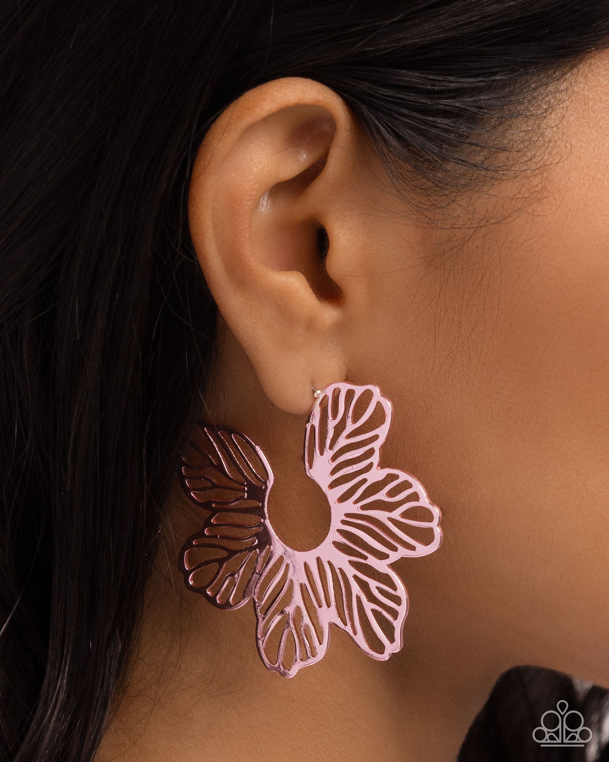 Paparazzi Floral Fame Pink Hoop Earrings. #P5HO-PKXX-085XX. Floral Pink Earring. Subscribe & Save.