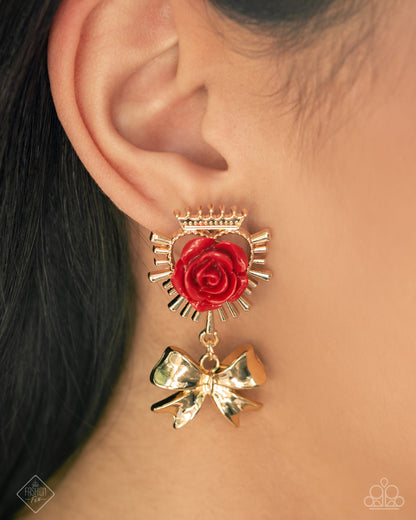 Paparazzi Fashion Fix Post Earring Victorian Value Red. #P5PO-RDXX-094GG. Get Free Shipping.