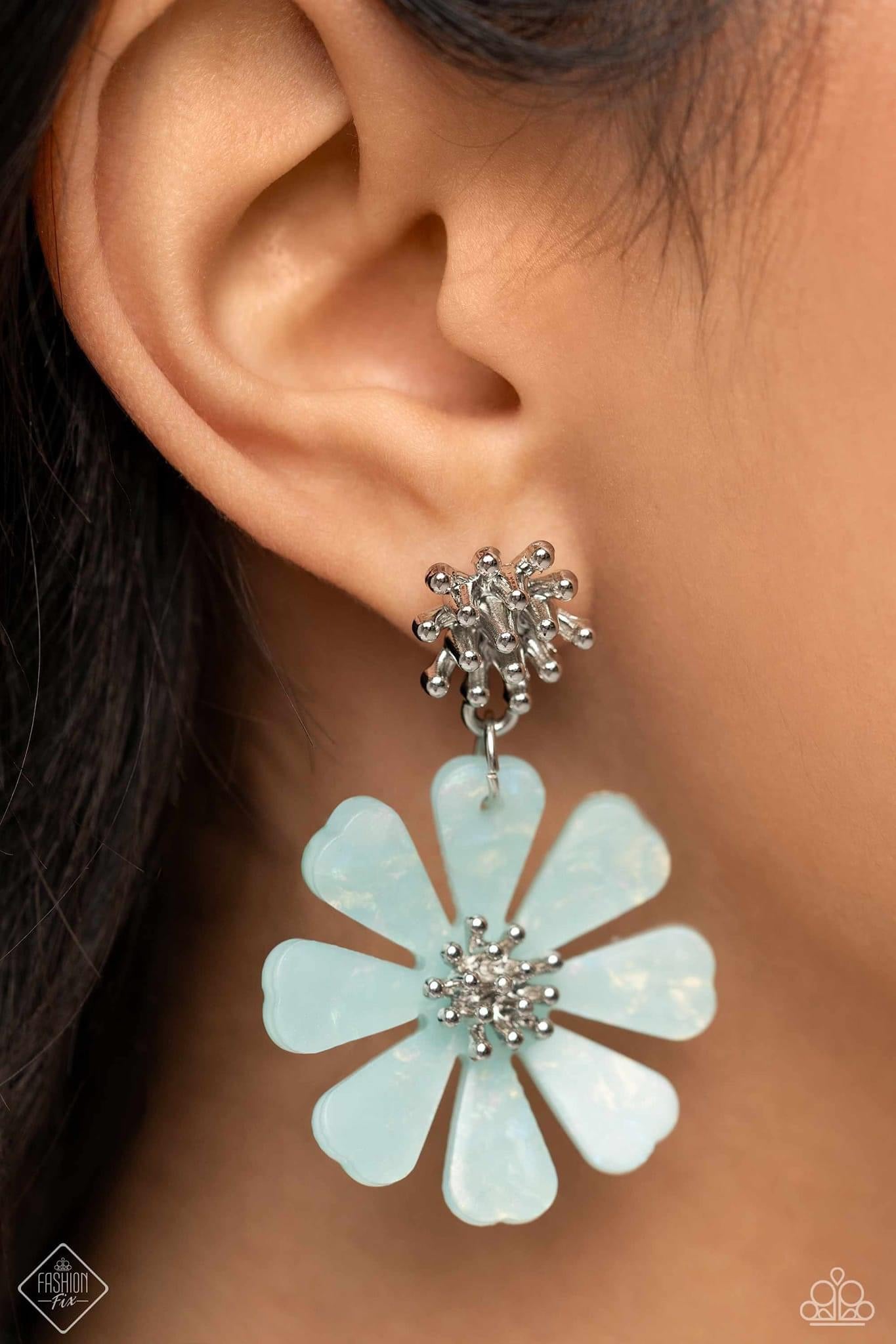 Post Earrings: "Poetically Pastel - Blue earring" #P5PO-BLXX-170TM. Fashion Fix March 2024 Paparazzi