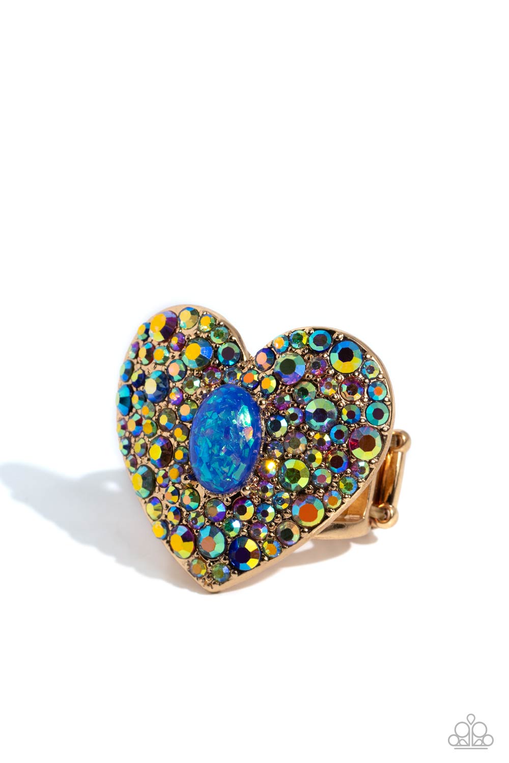 Bejeweled Beau Blue Ring. Iridescent $5 Jewelry Paparazzi Accessories. Get Free Shipping. 