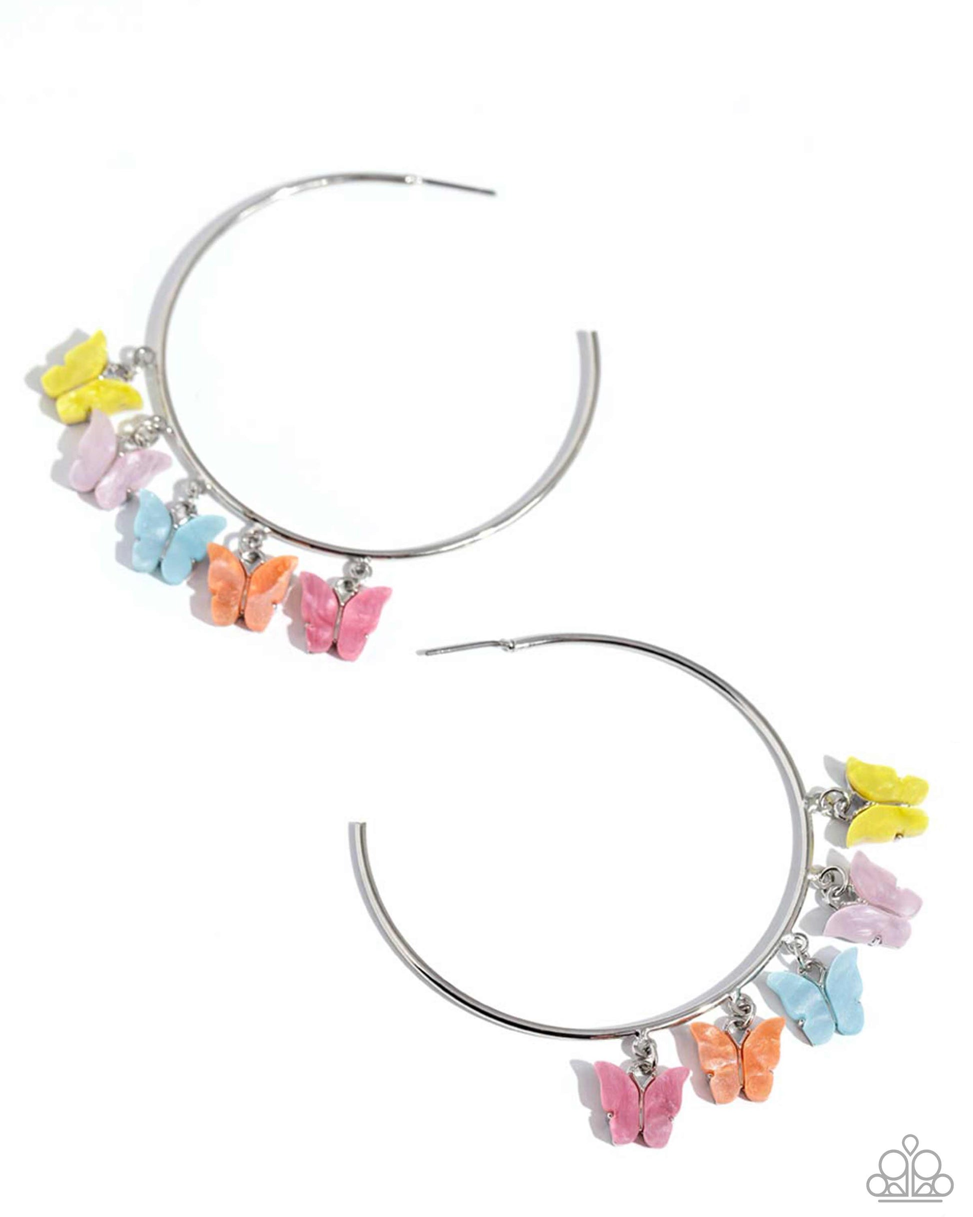 Buy Butterflies Multi Hoop Earrings Paparazzi Jewelry. Free Shipping. #P5HO-MTXX-104XX