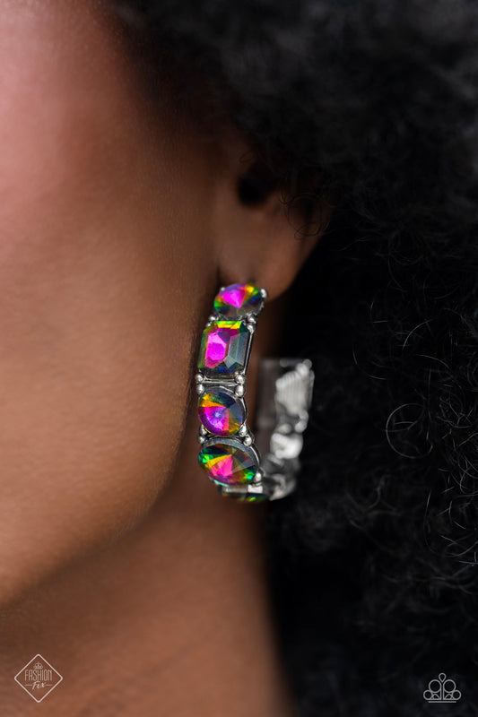 Paparazzi Blazing Bow Multi Hoop Earrings. Get Free Shipping. #P5HO-MTXX-076NX. Oil Spill earring