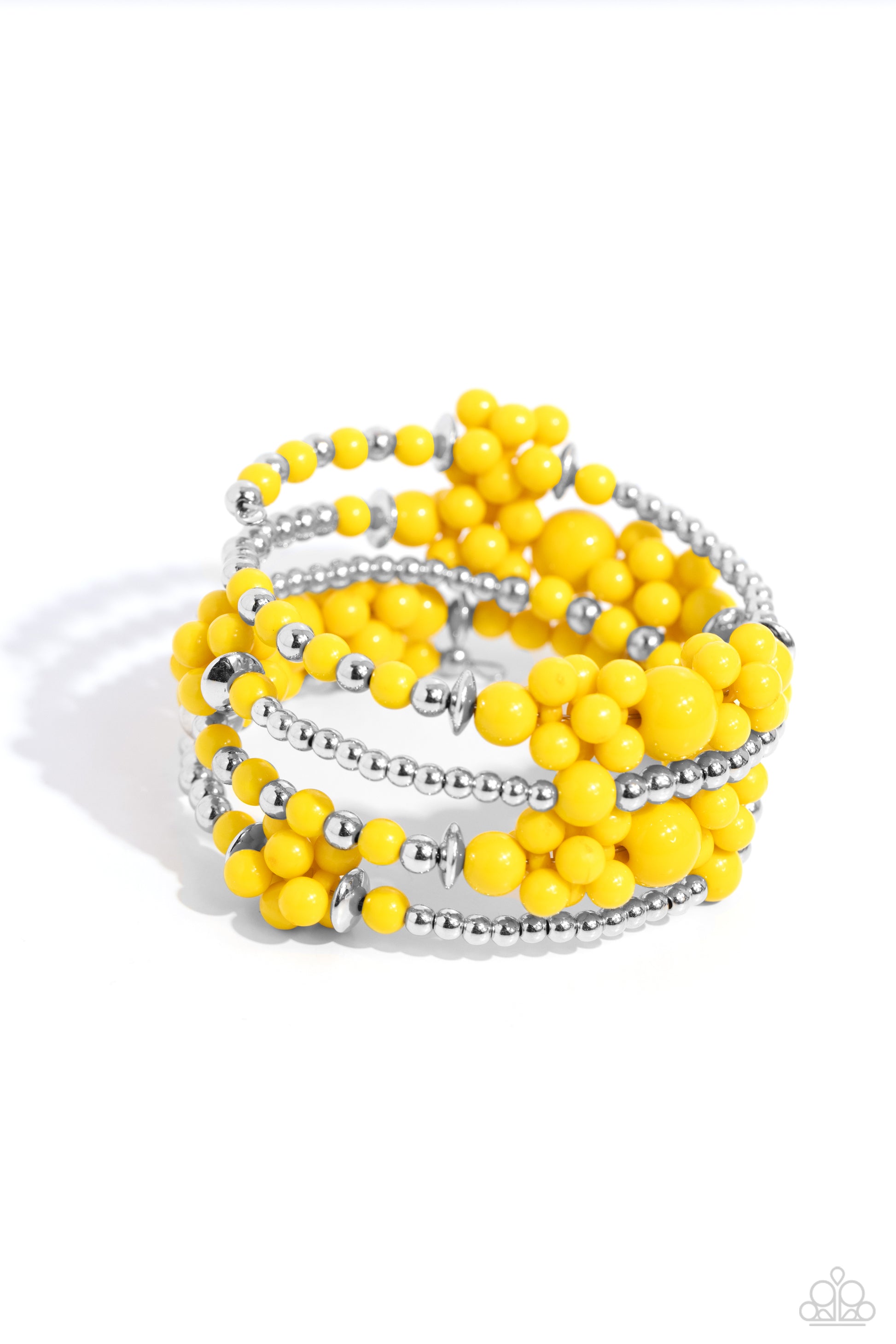 Compelling Clouds Yellow Bracelets Paparazzi Accessories. Yellow Wrap bracelet. P9ST-YWXX-011XX. $5