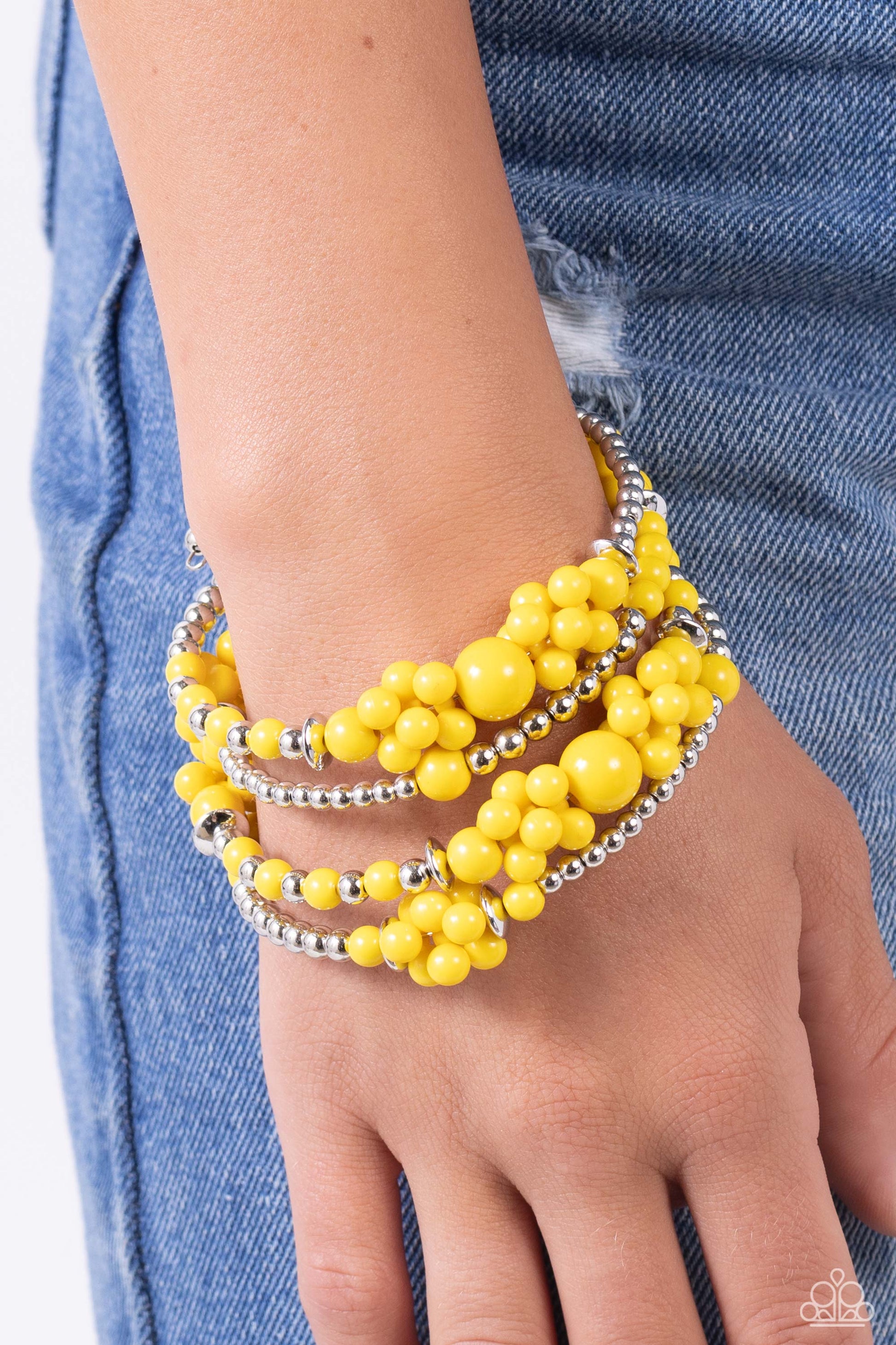 Paparazzi Compelling Clouds Yellow Infinity Wrap Bracelet. Get Free Shipping. #P9ST-YWXX-011XX