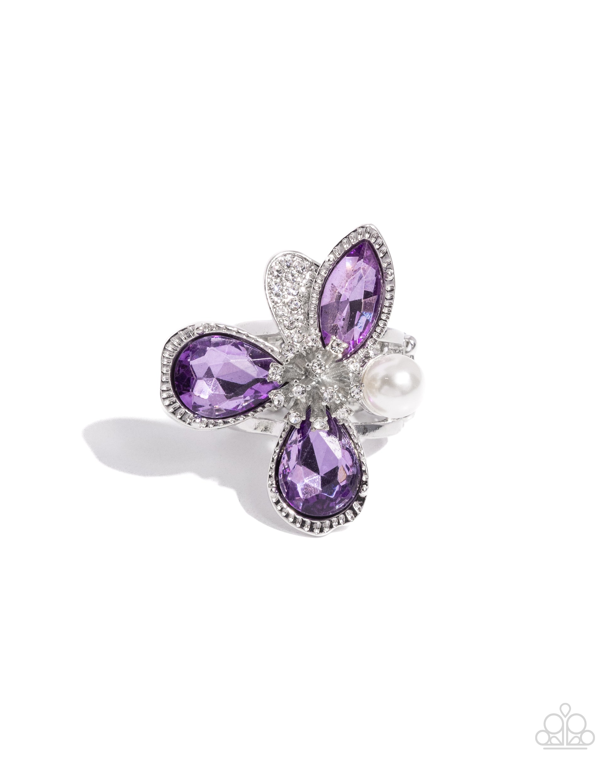 Paparazzi FLORAL Excellence Purple Ring. #P4ST-PRXX-027AT.Subscribe & Save. Teardrop purple gem ring