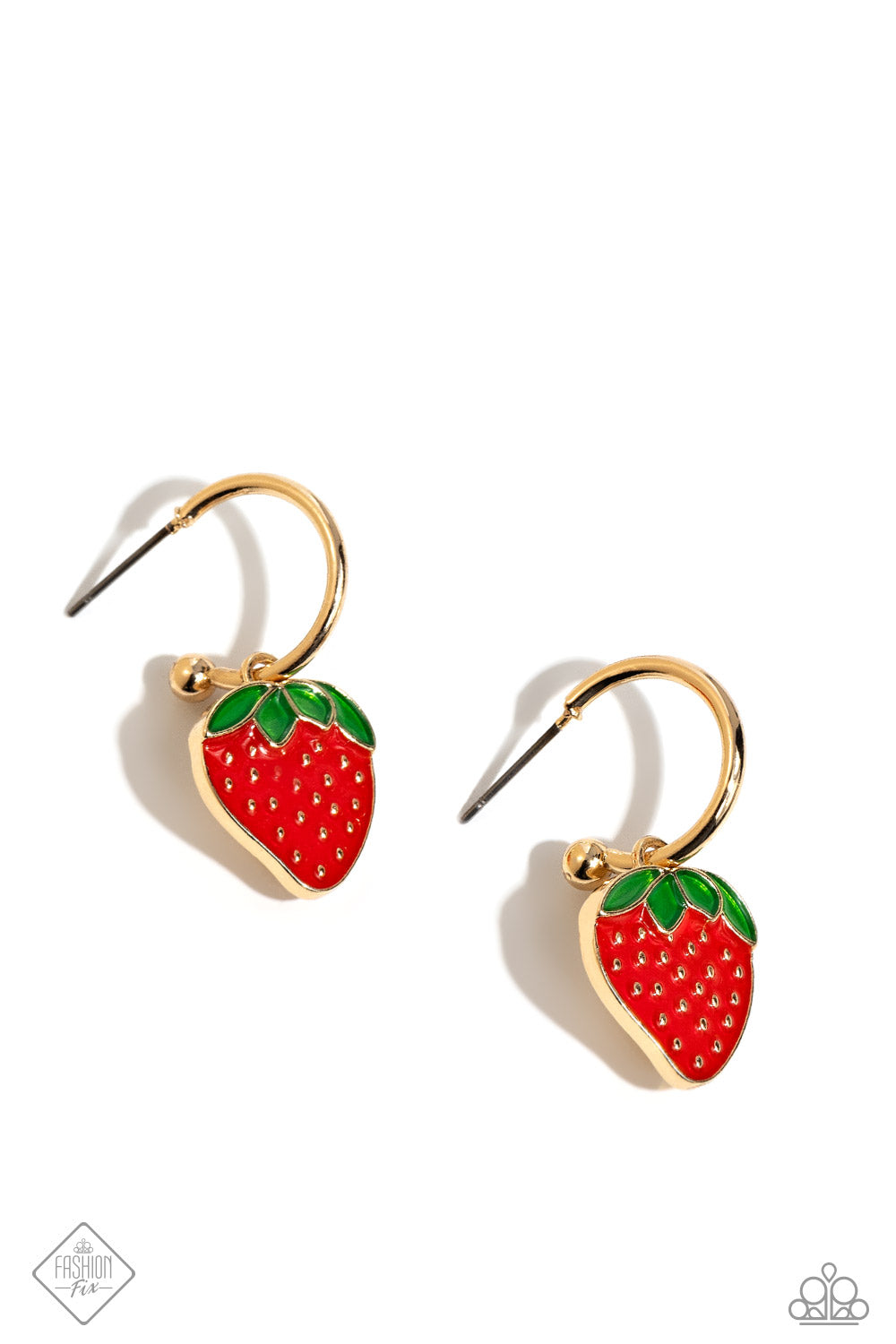 Fashionable Fruit Gold Earrings Paparazzi Jewelry March 2024 Fashion Fix earring. #P5HO-GDXX-347US