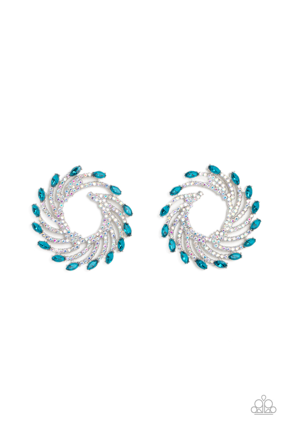 Firework Fanfare Blue Earring Paparazzi Accessories. Get Free Shipping. #P5PO-BLXX-153XX