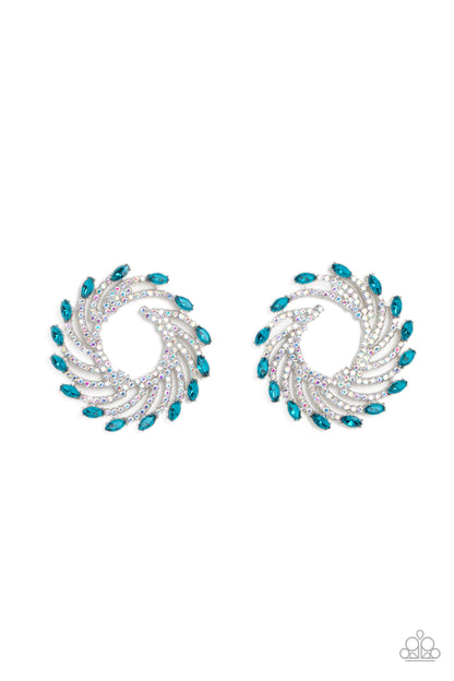 Firework Fanfare Blue Earring Paparazzi Accessories. Get Free Shipping. #P5PO-BLXX-153XX