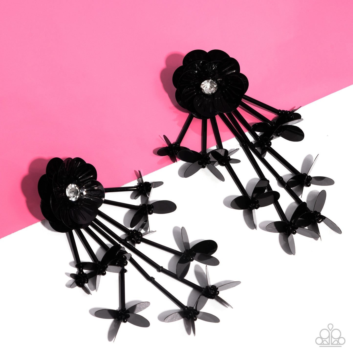 Paparazzi Floral Future Black Earrings. #P5PO-BKXX-239XX. Subscribe & Save. Black lop floral earring