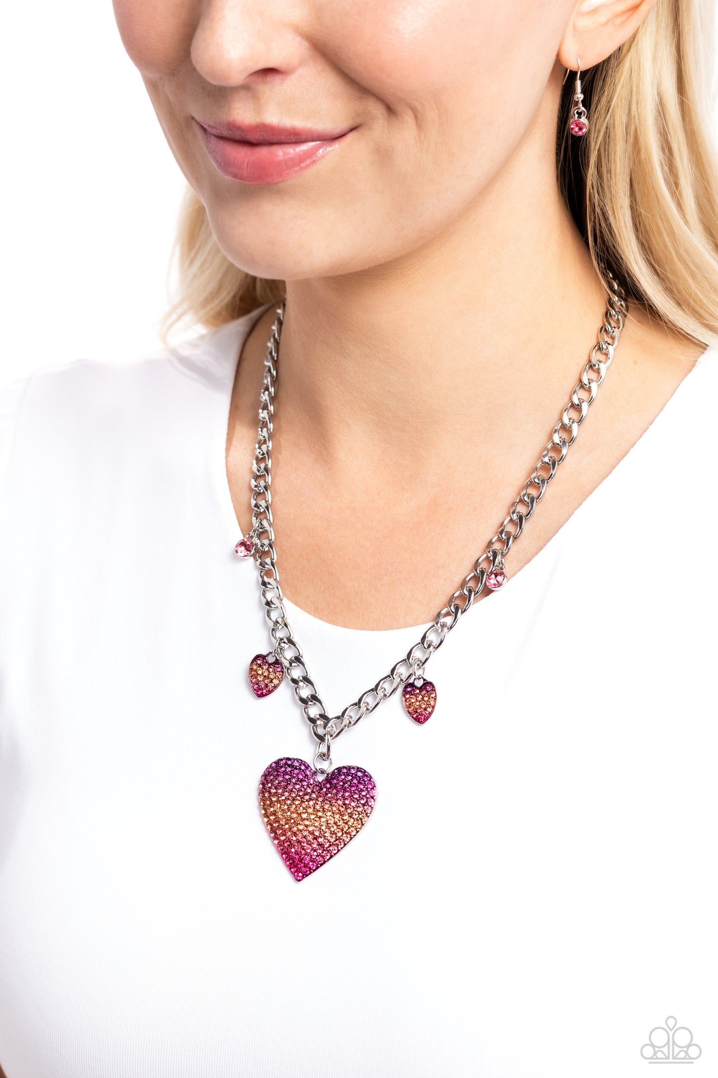 For the Most HEART Pink Necklace Paparazzi Accessories. Get Free Shipping. #P2ST-PKXX-168XX