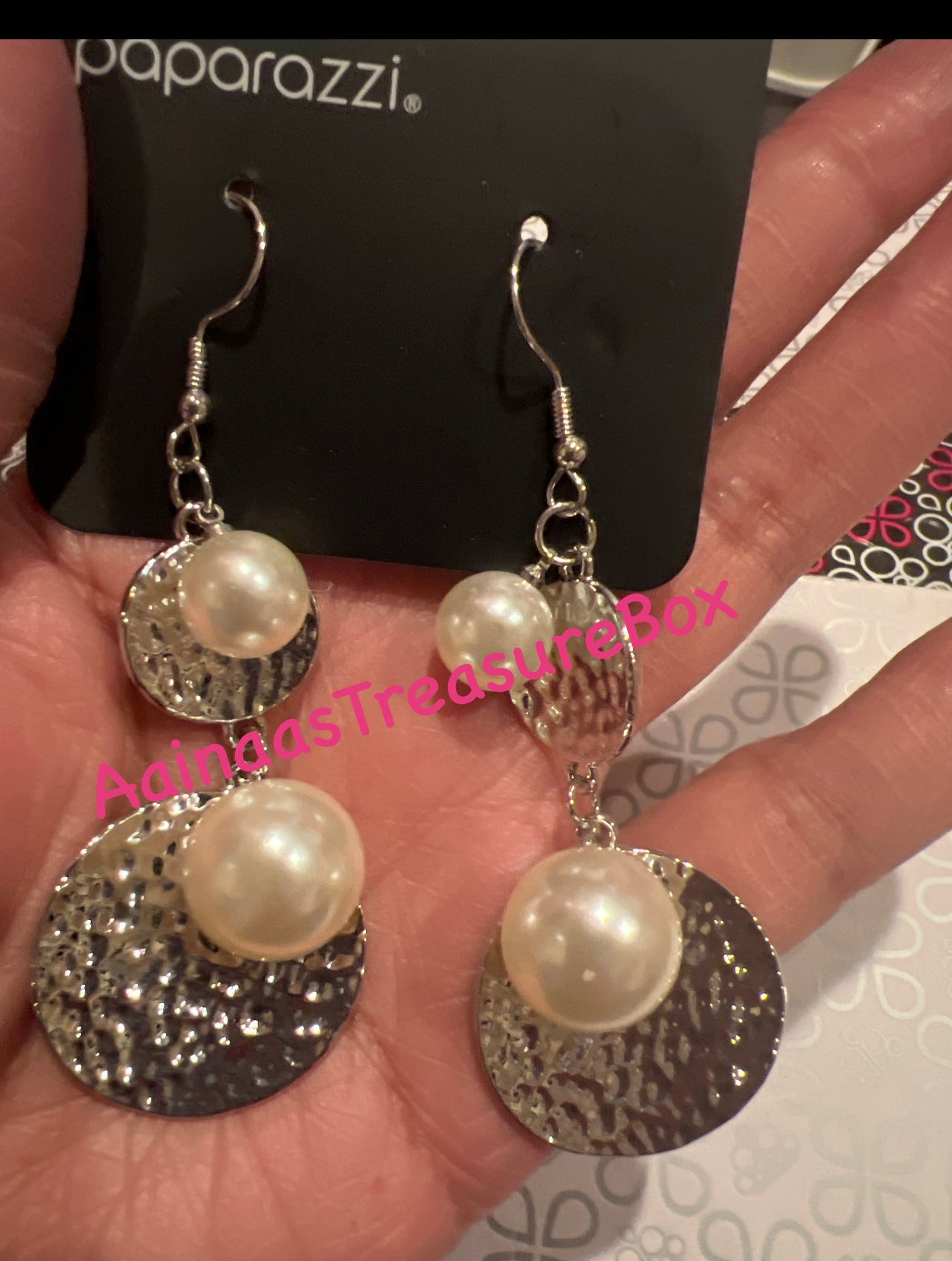 Pearl Drive Silver Earrings Paparazzi $5 Jewelry. Get Free Shipping. #P5ST-WTXX-034XX