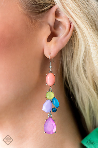 May 2023 Paparazzi Fashion Fix Earrings: "Mystifying Matinee - Multi". Get Free Shipping