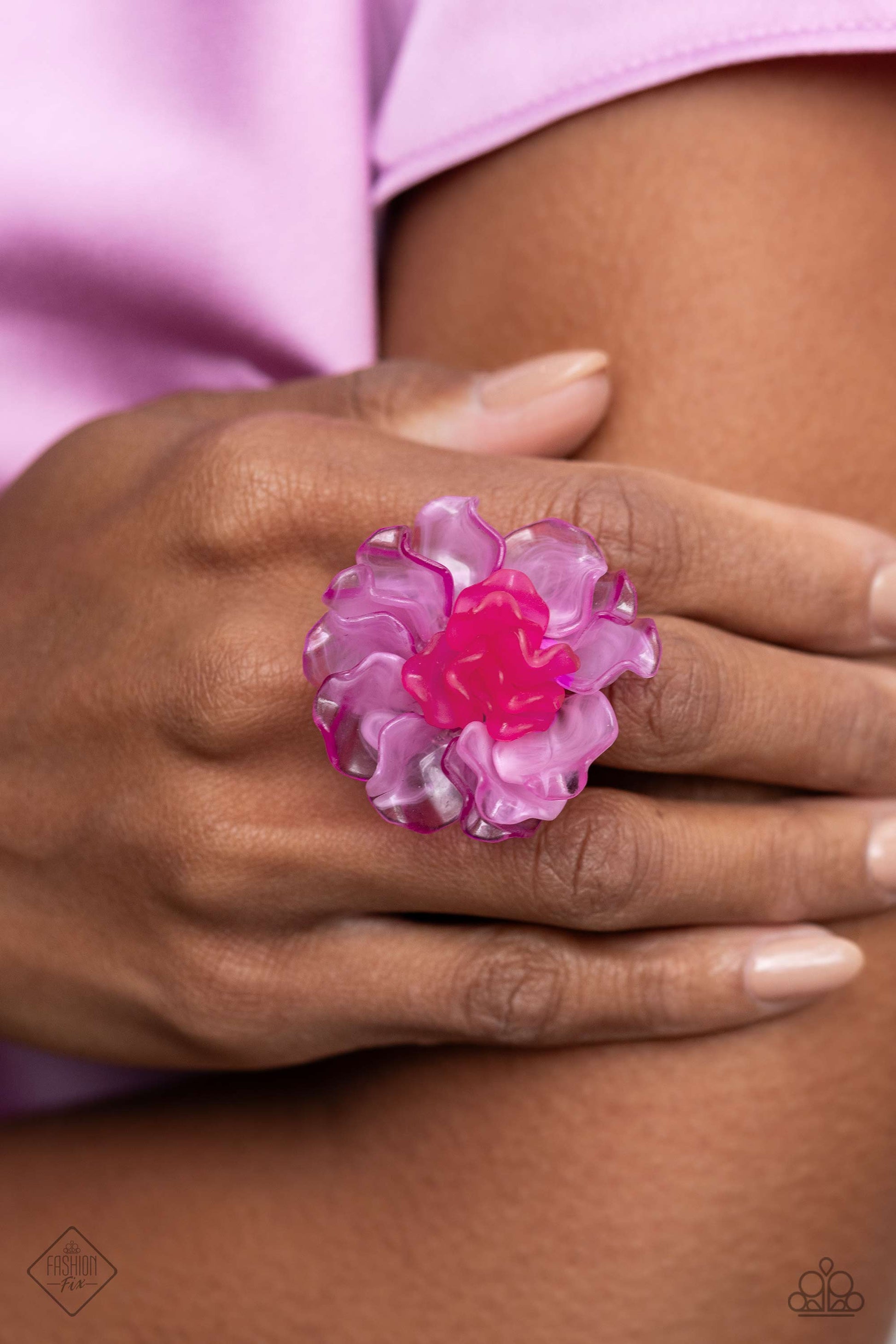 Paparazzi December 2023 Fashion Fix Ring: "Lush Lotus - Pink" Ring. Get Free Shipping. 