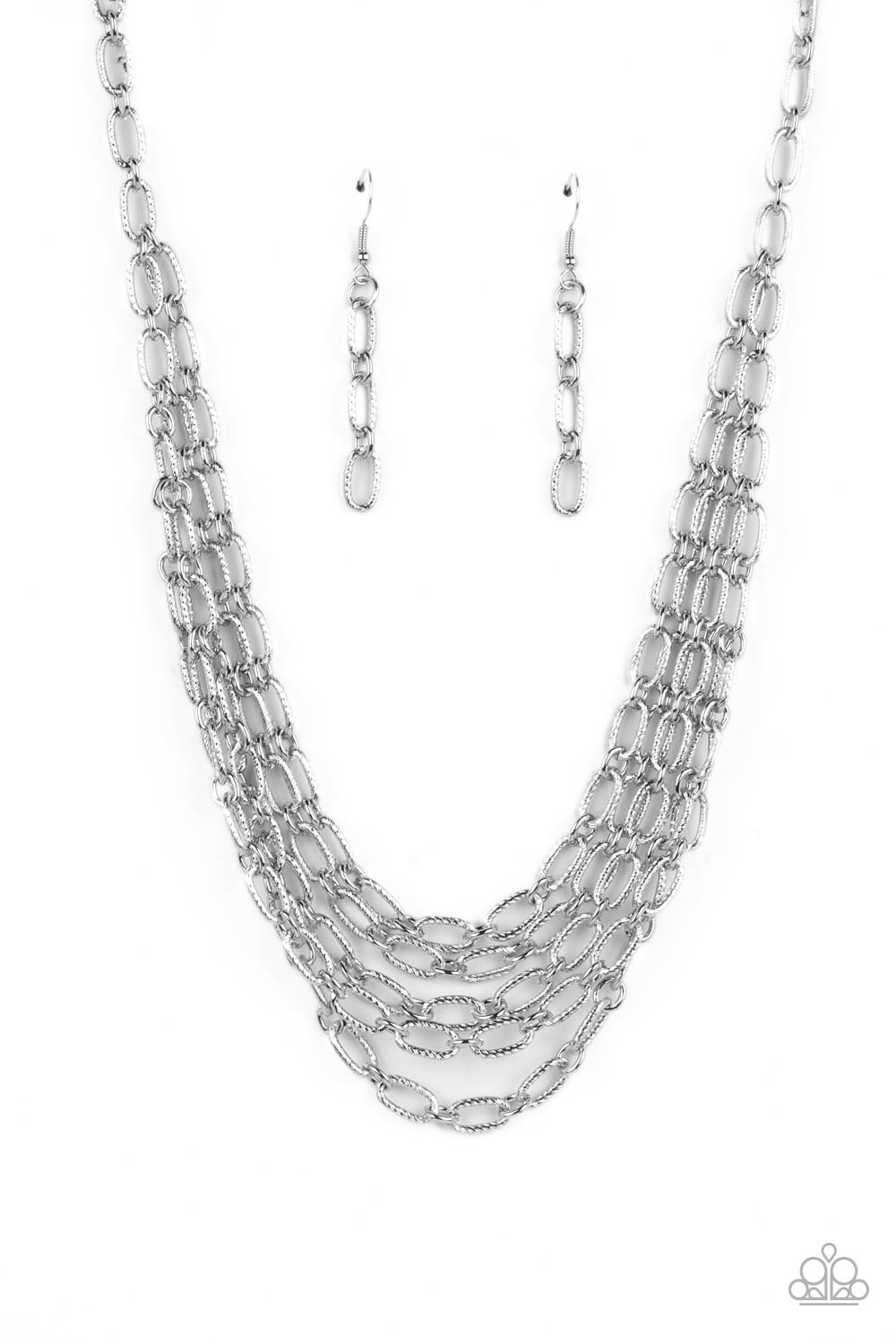 House of CHAIN Silver Necklace Paparazzi Accessories. Subscribe & Save. Multilayer necklace