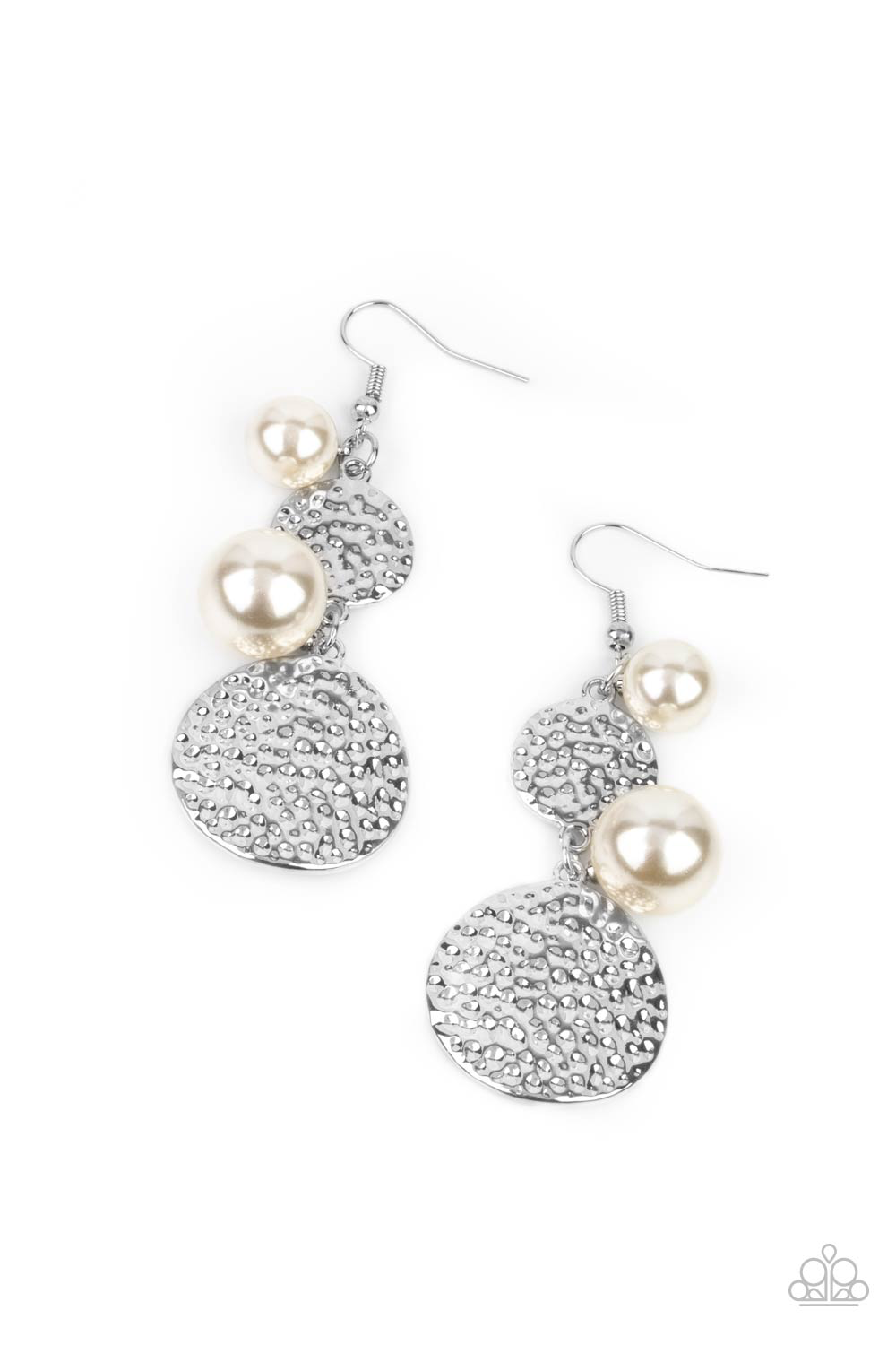 Paparazzi Pearl Drive Silver Earrings. Get Free Shipping. #P5ST-WTXX-034XX