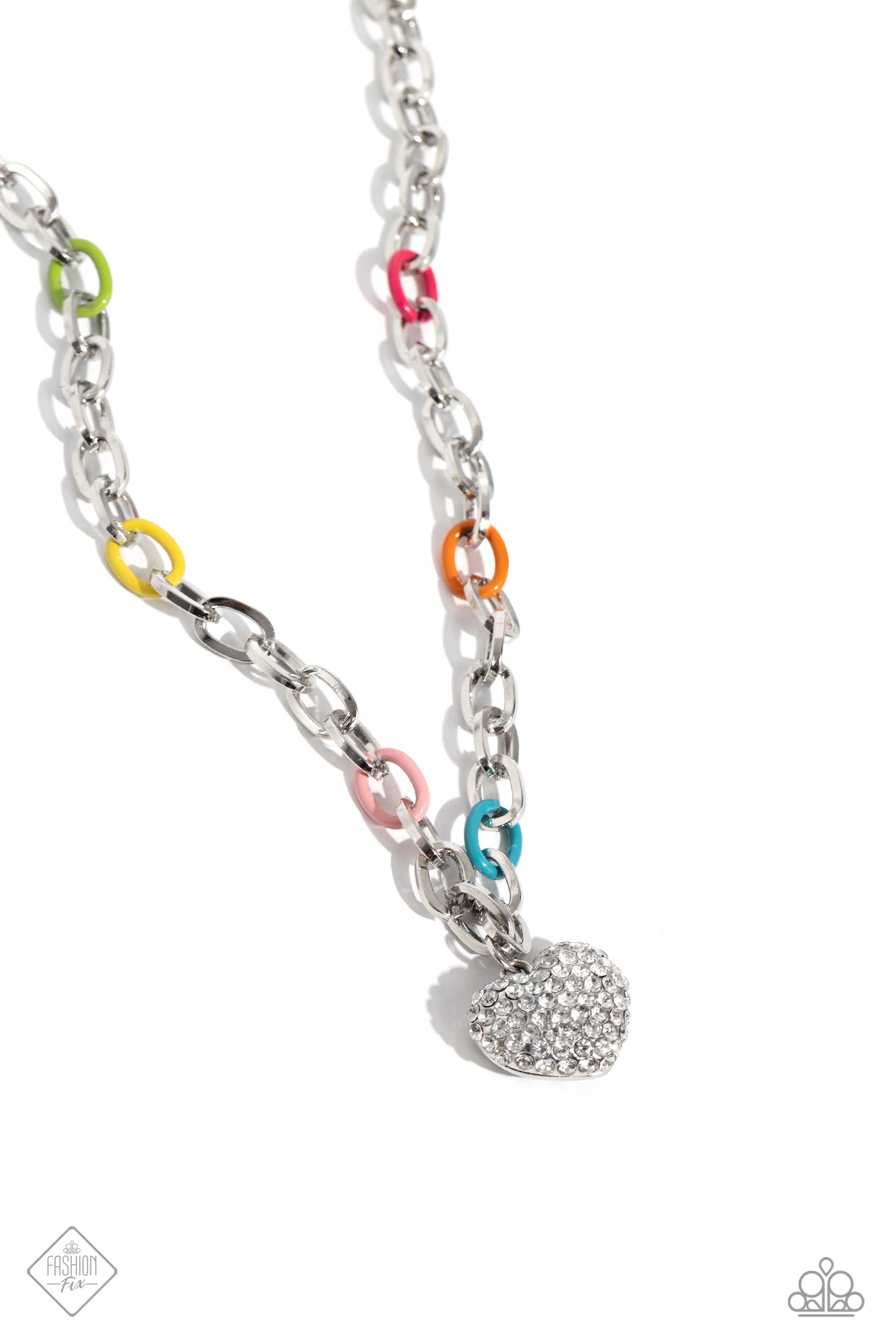 Paparazzi Colorful Candidate Multi Heart Necklace. Get Free Shipping. #P2WH-MTXX-298RU. Valentine