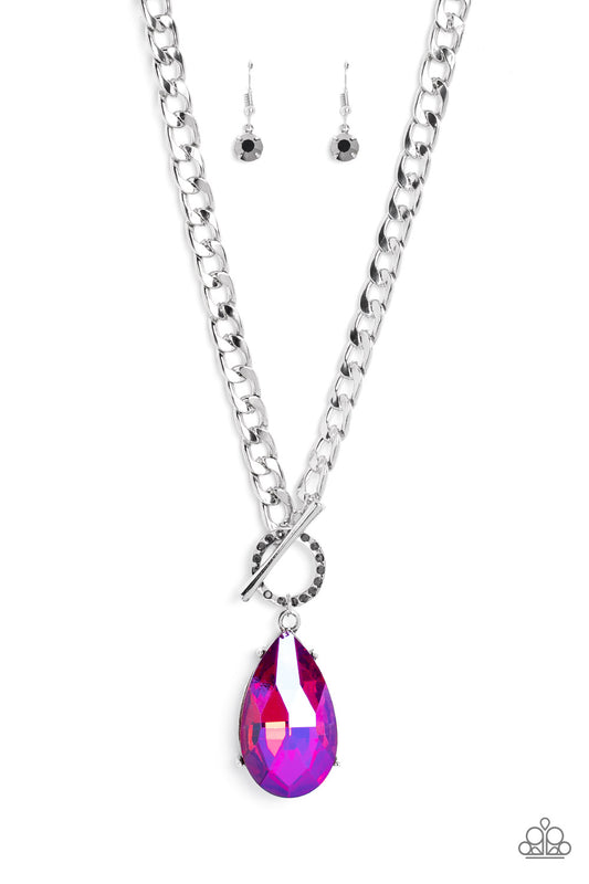 Life of the Party May 2023 Necklace Paparazzi Accessories. Get Free Shipping. Edgy Exaggeration Pink