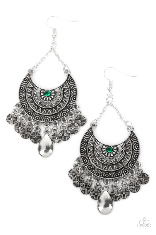 Paparazzi Lunar Allure Green Earrings. Get Free Shipping. P5TR-GRXX-063XX.Tribal Earrings for women 