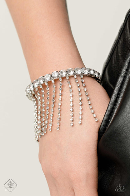 Paparazzi May 2023 Fashion Fix Bracelet Stardust Shower - White Cuff bracelet. Bridal. Ships Free