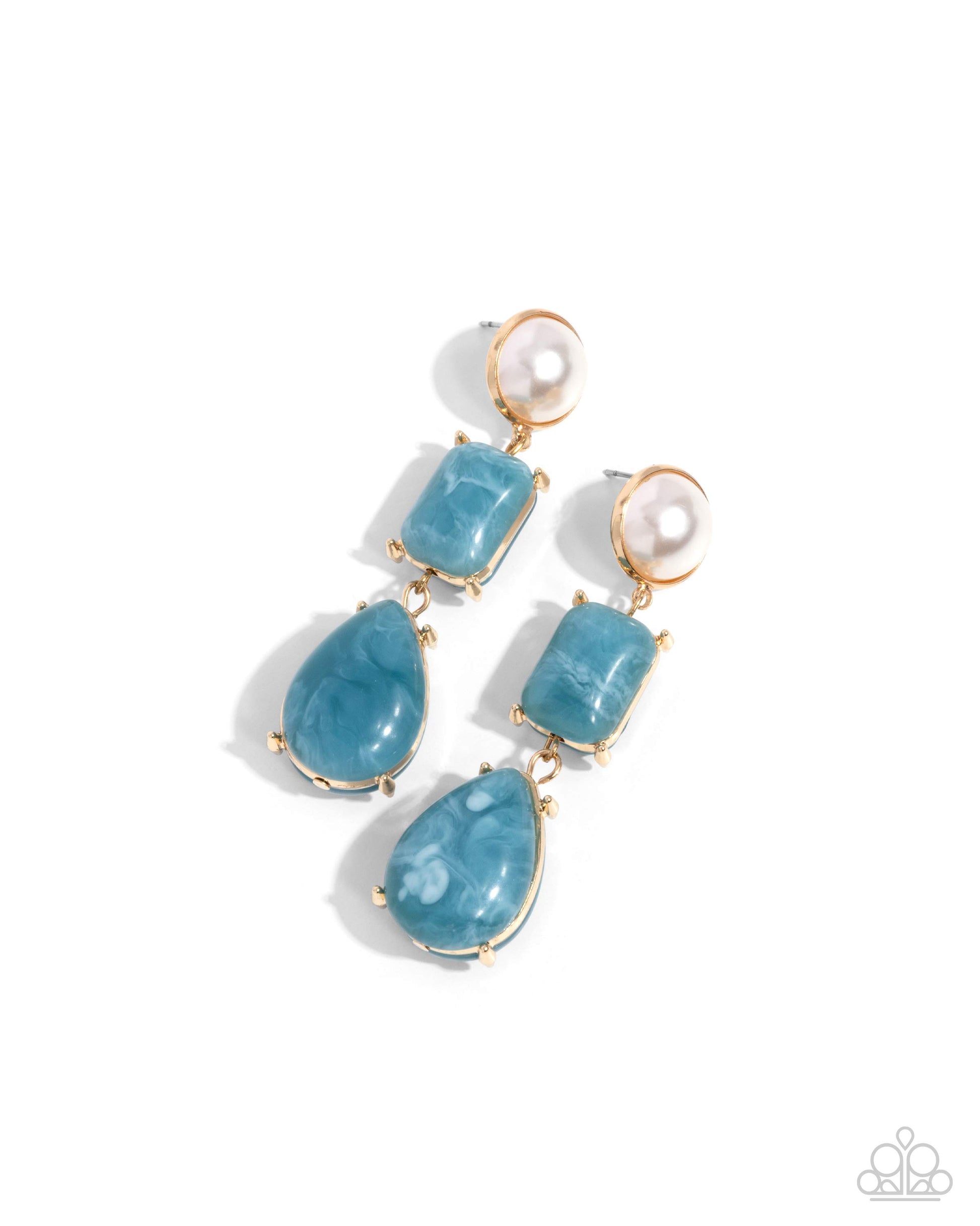 Paparazzi Marbled Masterpiece Blue Earring For Women.#P5PO-BLXX-199DB. Get Free Shipping. Post style