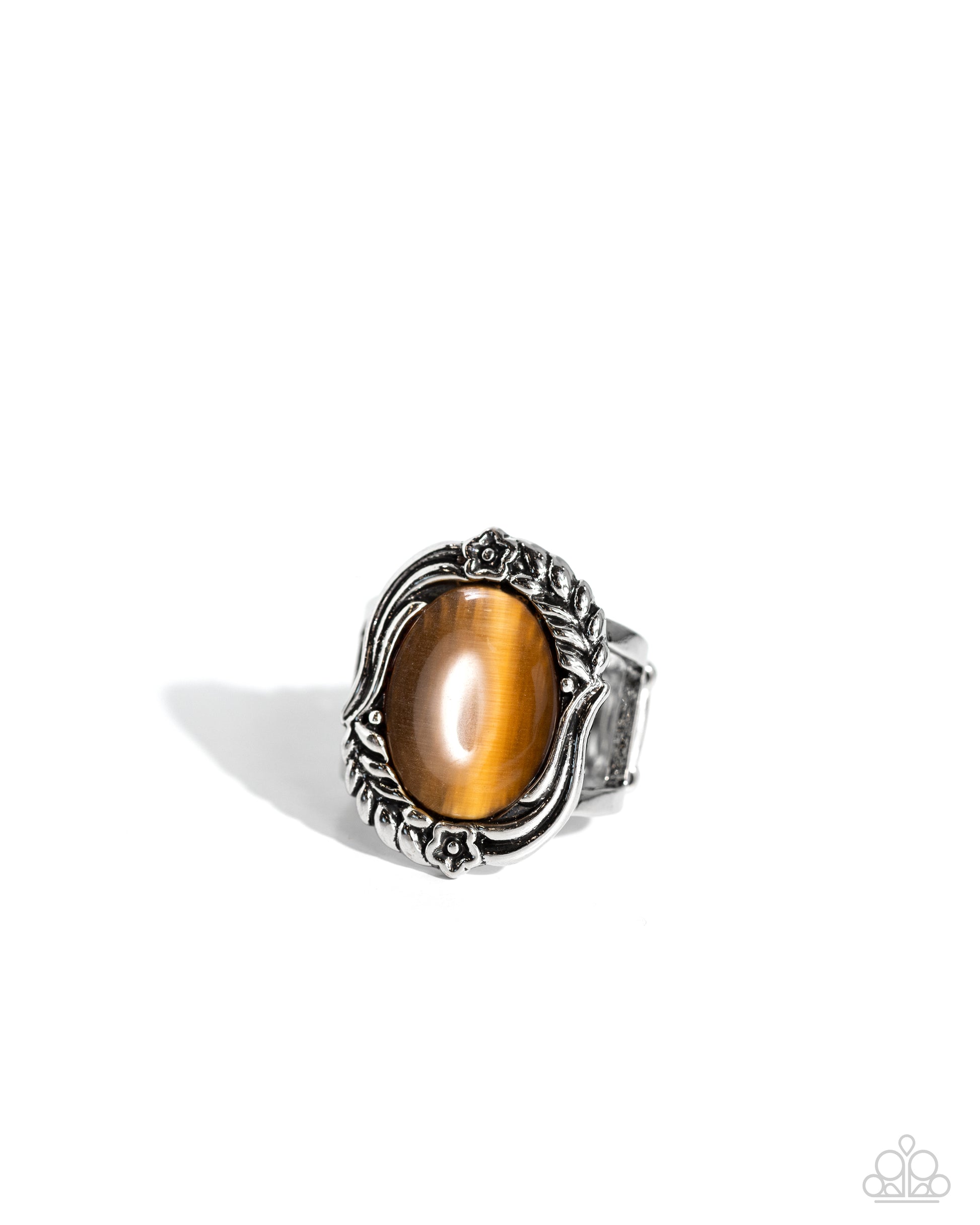 Paparazzi Plaited Pattern Brown Ring. moonstone ring in brown. P4WH-BNXX-134XX. Subscribe & Save