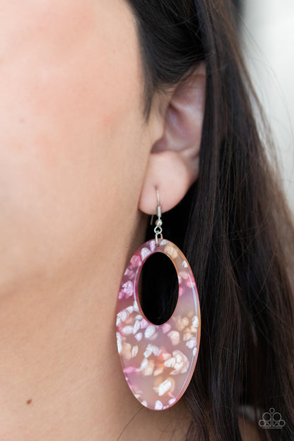 Paparazzi Rainbow Springs Pink $5 Earrings. Get Free Shipping.#P5ST-MTOG-016XX. Pink acrylic earring