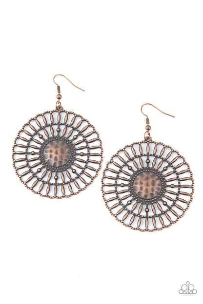 Rustic Groves Copper Earrings Paparazzi Accessories. Get Free Shipping. #P5SE-CPXX-067XX