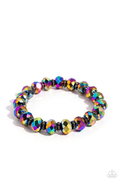 Shimmering Satisfaction Multi Bracelet Paparazzi Accessories |  Oil Spill $5 Bracelet For Women