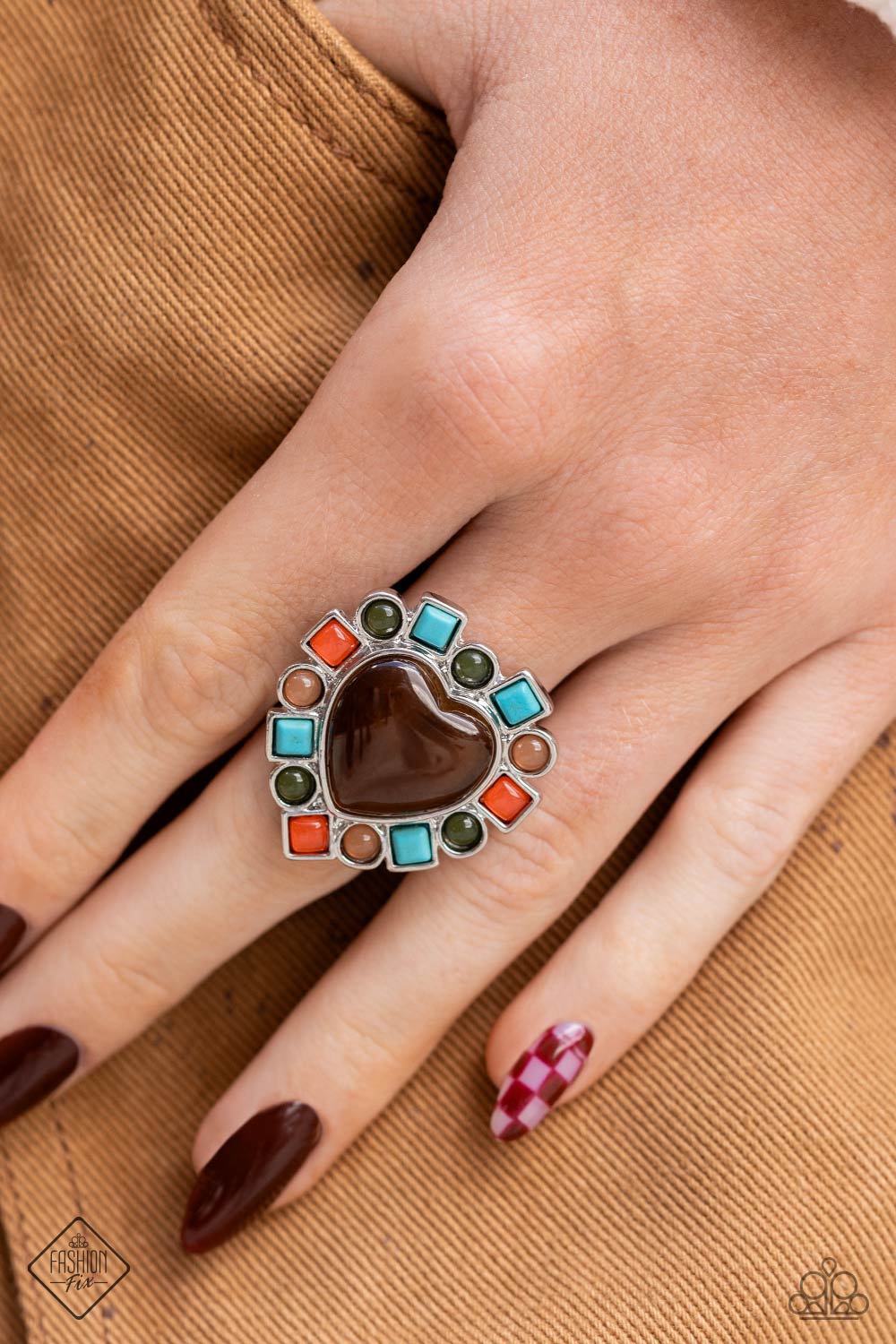 Paparazzi December 2023 Fashion Fix Ring - Desertscape Decadence - Brown Ring. Get Free Shipping.