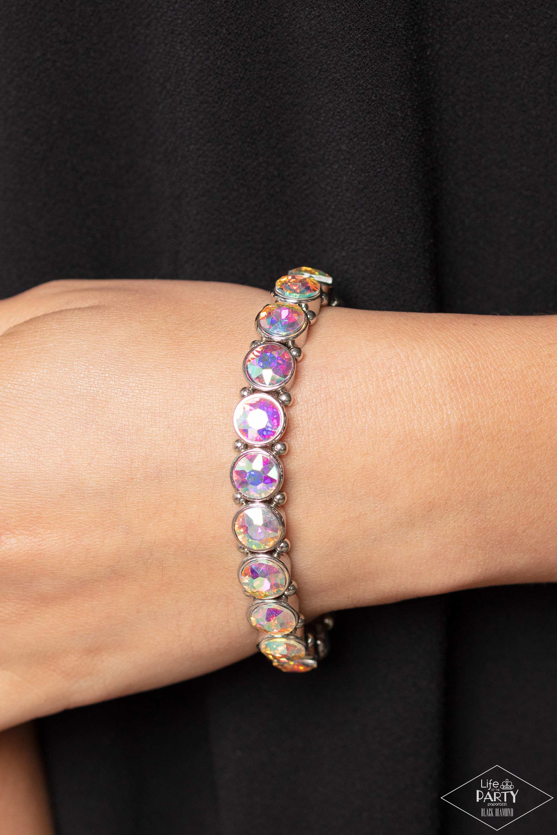 Sugar-Coated Sparkle Multi Iridescent Bracelet for Women Paparazzi Accessories. #P9RE-MTXX-068XX