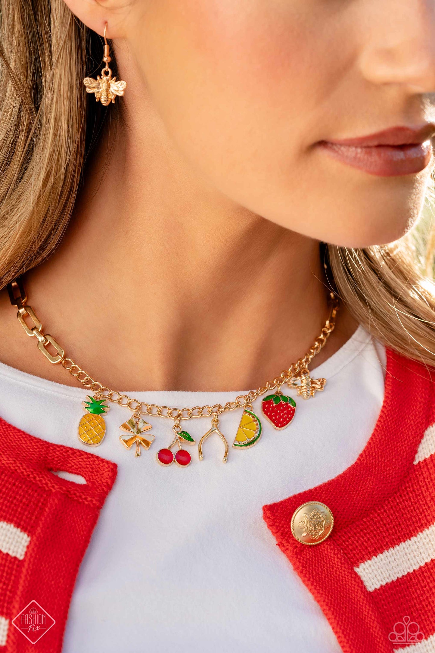 Paparazzi Necklace: "Fruit Festival - Gold" (P2WH-GDXX-181US) March 2024 Fashion Fix