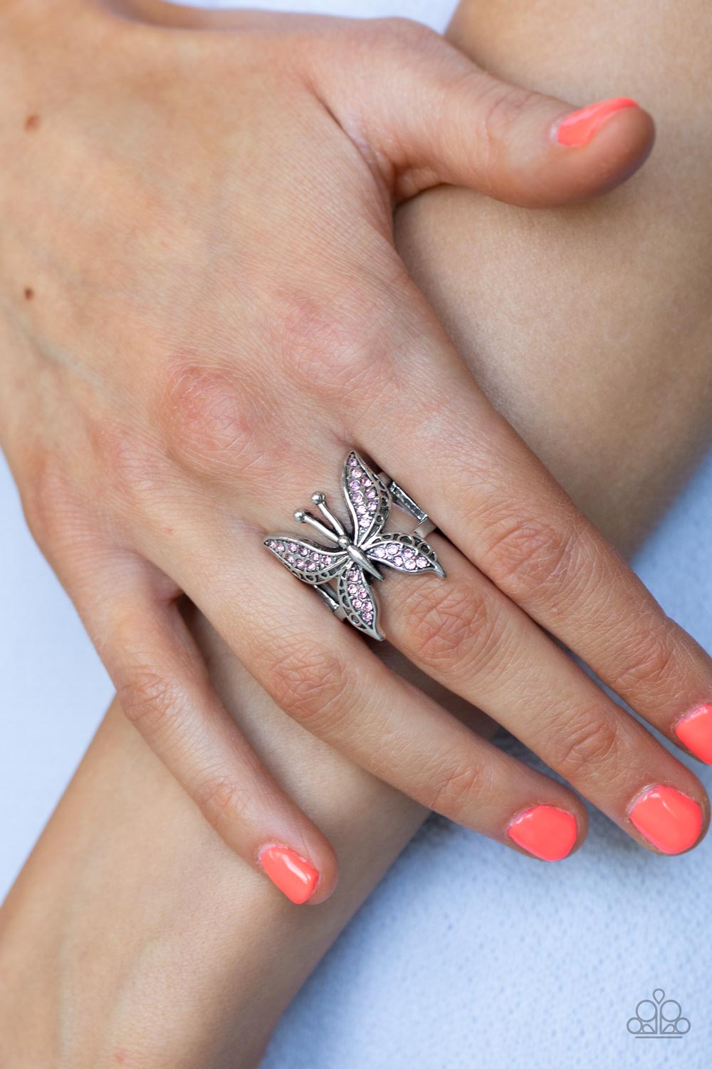 Paparazzi Blinged Out Butterfly Pink Rings. Get Free Shipping. #P4WH-PKXX-231XX. Butterfly ring pink