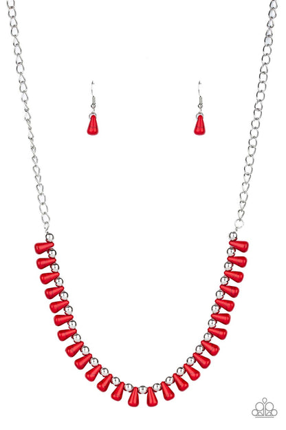 Extinct Species - Red Necklace Paparazzi Accessories