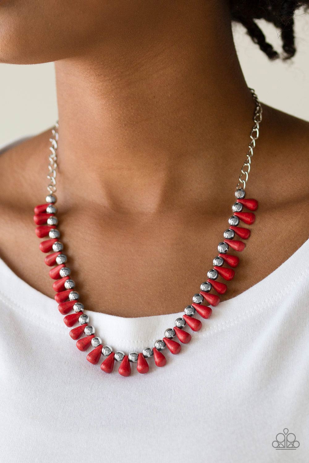 Paparazzi Necklace ~ Extinct Species - Red