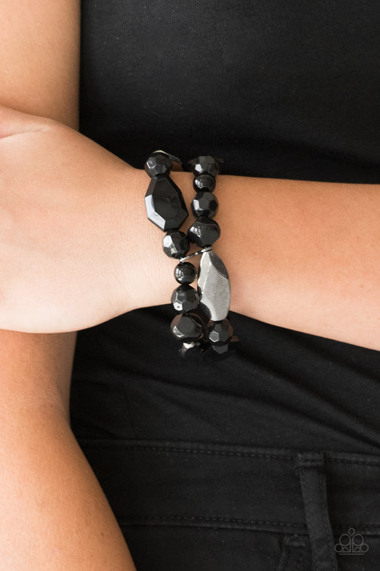 Rockin Rock Candy Black Bracelet Paparazzi Accessories. Get Free Shipping. #P9WH-BKXX-146XX