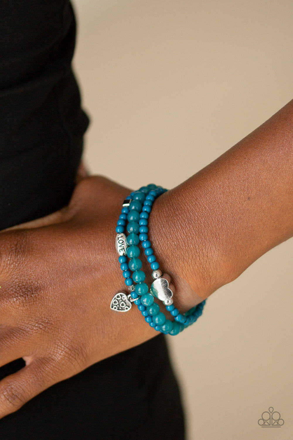 Paparazzi Really Romantic Blue Stretchy Bracelet. #P9WH-BLXX-171XX.Get Free Shipping. Beads bracelet