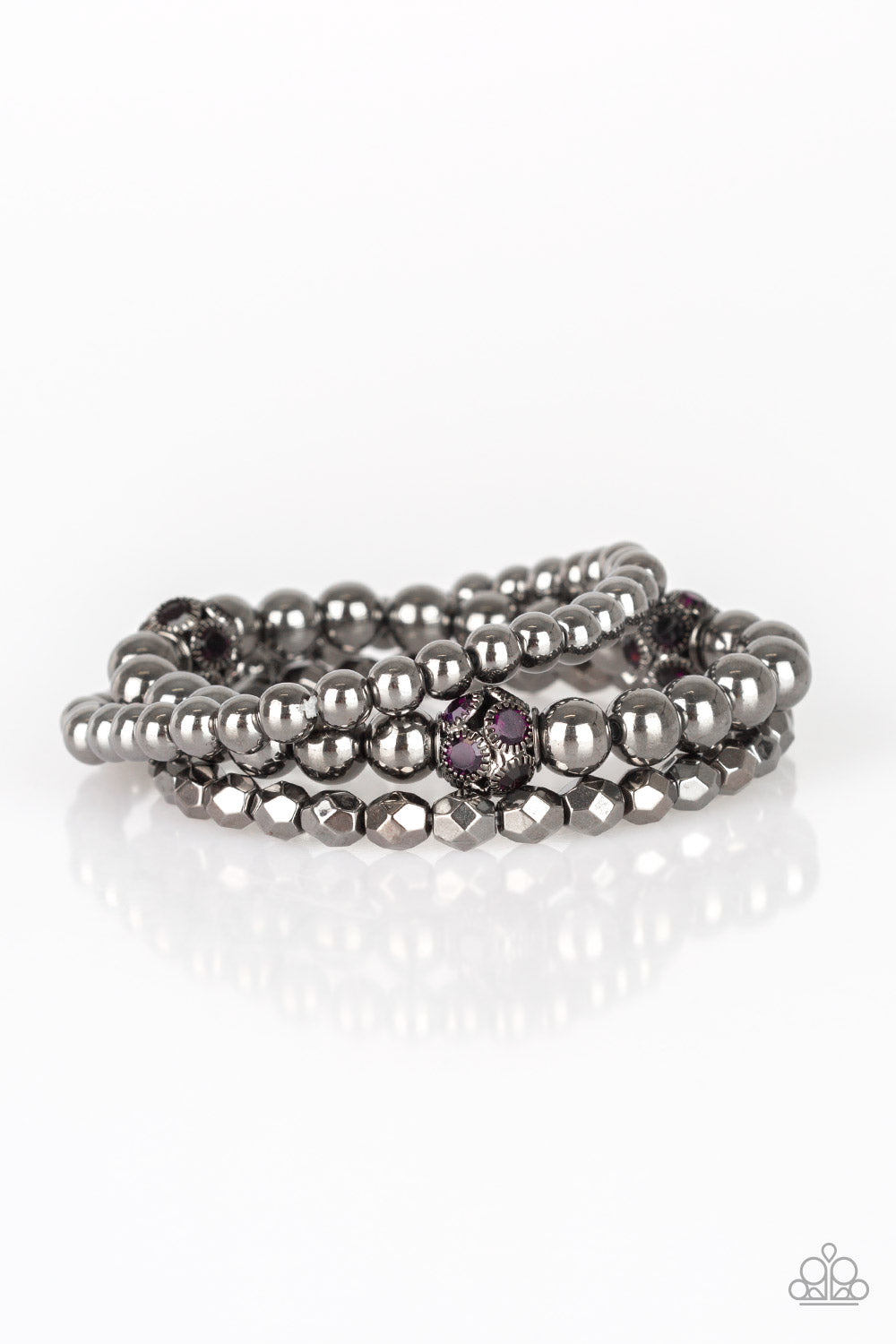 Noticeably Noir Purple Bracelet Paparazzi. Lead and Nickel Free Paparazzi Accessories $5 Bling