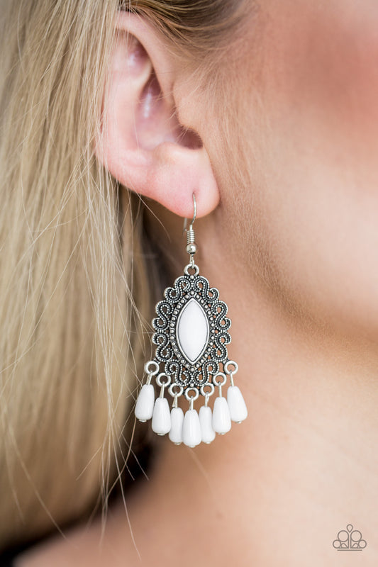 Paparazzi Earring ~ Private Villa - White