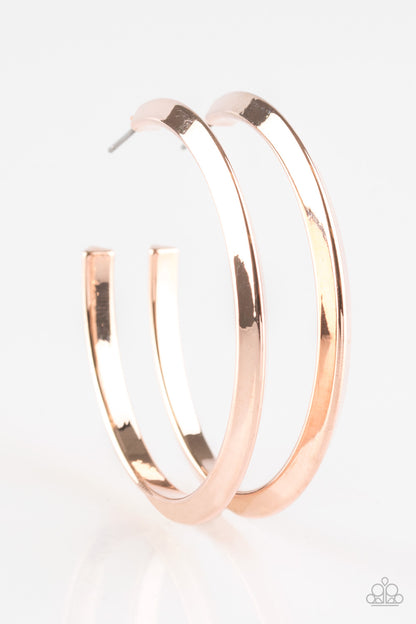 Paparazzi Earring ~ Some Like It HAUTE - Rose Gold Hoops