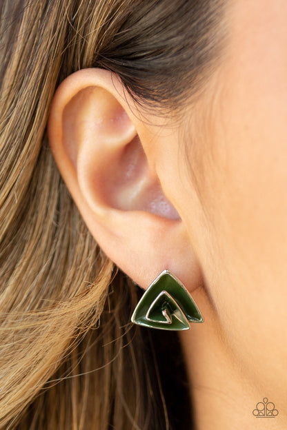 On Blast Green $5 Earrings Paparazzi Accessories For Women. Get Free Shipping. #P5PO-GRXX-019XX