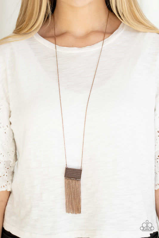 Paparazzi Necklace ~ Totally Tassel - Copper