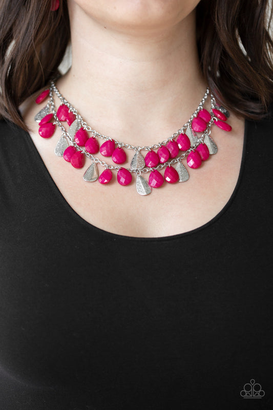 Paparazzi Necklace ~ Life of the FIESTA - Pink Necklace Paparazzi