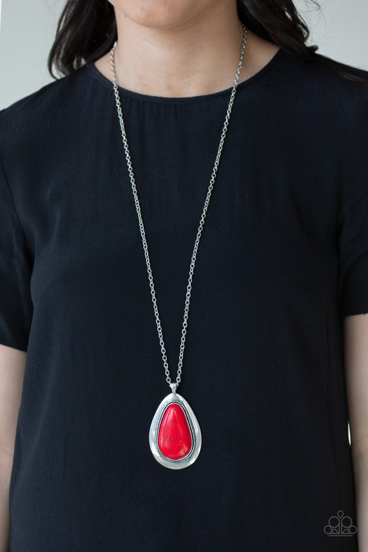 BADLAND To The Bone - Red Necklace Paparazzi