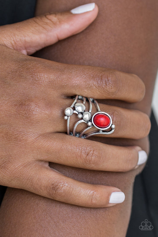 Paparazzi Ring ~ Wanderlust Wanderer - Red Stone Ring